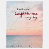 Your Strength Inspires Me Every Day Medium フリースブランケット (正面)