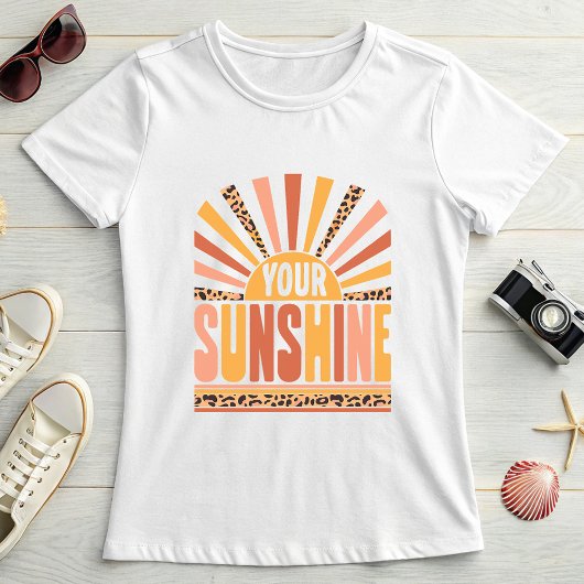 Your Sunshine Sunburst; Retro Leopard Summer Tシャツ