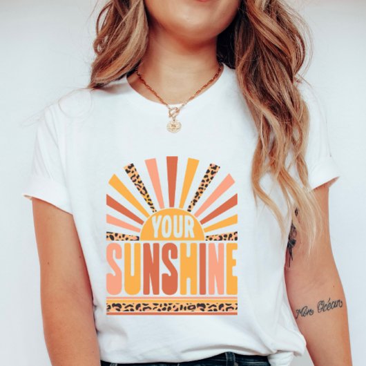 Your Sunshine Sunburst; Retro Leopard Summer  Tシャツ