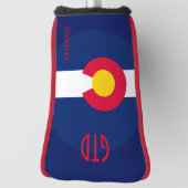 Your Text パーソナライズされた Colorado State Flag on a ゴルフヘッドカバー (回転90)