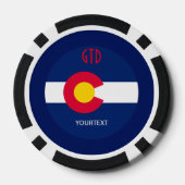 Your Text パーソナライズされた Colorado State Flag on a ポーカーチップ (裏面)