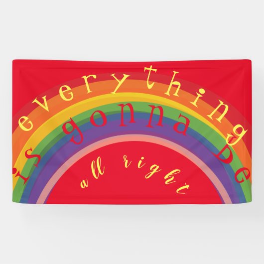 「Your Text」虹のバナー 横断幕 (横)