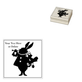 Your Text Alice in Wonderlandヴィンテージ白うさぎ ラバースタンプ