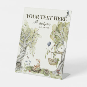 Your Text Bearly Wait Baby Shower 台座サイン