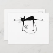 Your Text - Black Catキャラクターポーズ3 ポストカード (正面/裏面)