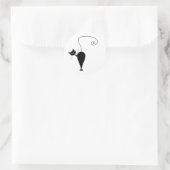 Your Text - Black Catキャラクターポーズ6 ラウンドシール (バッグ)