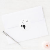 Your Text - Black Catキャラクターポーズ6 ラウンドシール (封筒)