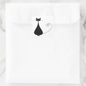 Your Text - Black Catキャラクターポーズ7ポスター スクエアシール (バッグ)