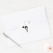 Your Text - Black CatキャラクターPose 8 Poster ラウンドシール (封筒)