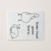 Your text, Duck and Bunny Rabbitスケッチパズル ジグソーパズル (横)