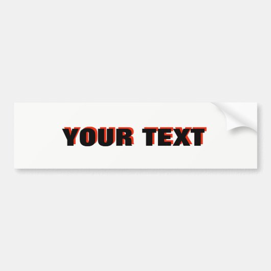 Your Text "Folio Extra Bold" 3D バンパーステッカー (正面)