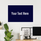 Your Text Hereカスタム Navy Blue Horizontal Poster ポスター (ホームオフィス)