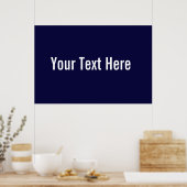 Your Text Hereカスタム Navy Blue Horizontal Poster ポスター (キッチン)