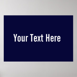 Your Text Hereカスタム Navy Blue Horizontal Poster ポスター