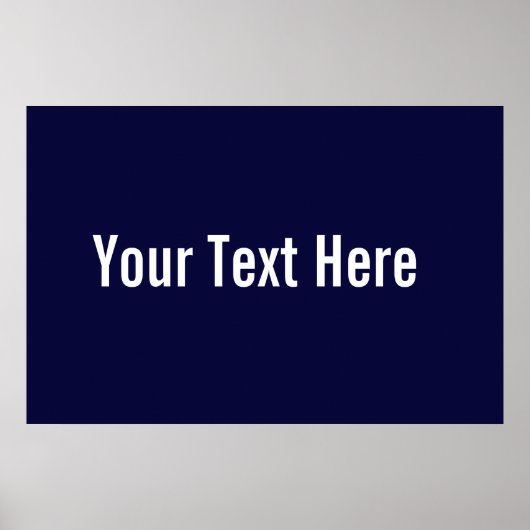 Your Text Hereカスタム Navy Blue Horizontal Poster ポスター (正面)