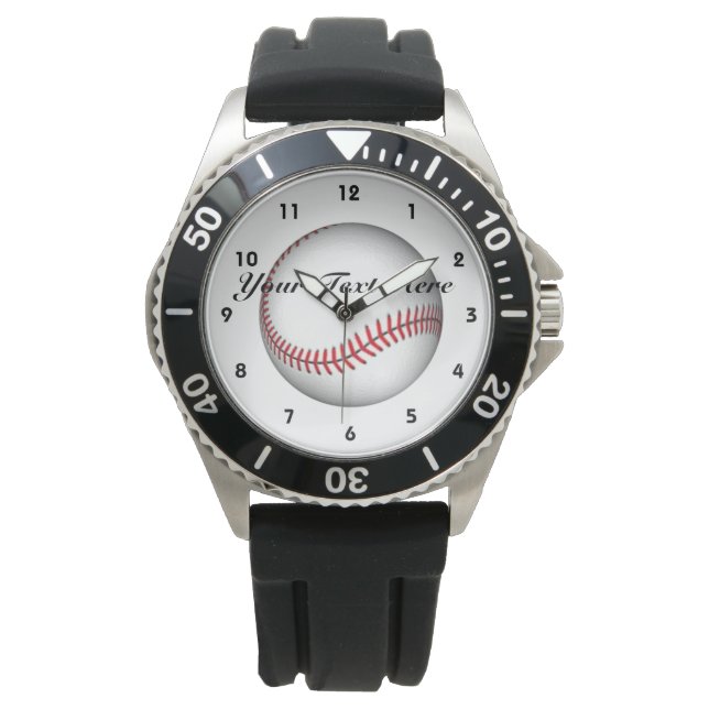 Your Text Here Baseball Watch 腕時計 (正面)