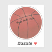 Your Text Here, Vinyl Basketballスタンプ シール (シート)