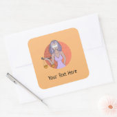 Your Text Libra and Lady of Justiceを追加 スクエアシール (封筒)