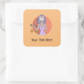 Your Text Libra and Lady of Justiceを追加 スクエアシール (バッグ)