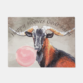 YOUR TEXT LOOK THESE HORN GOAT with Bubblegum ドアマット