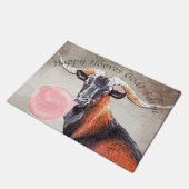 YOUR TEXT LOOK THESE HORN GOAT with Bubblegum ドアマット (アングル)