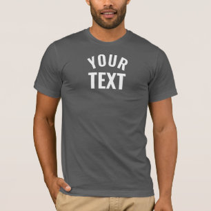 Your Text Mens Bella+キャンバスショートスリーブアスファルト Tシャツ