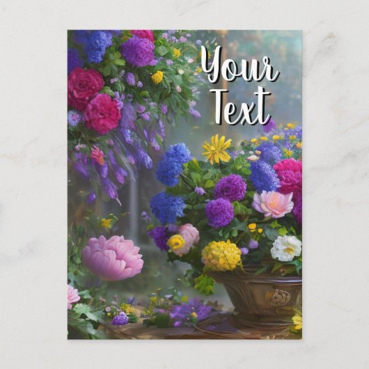 Your Text Mixed Flowers 10 Still Life Template シーズンポストカード (正面)