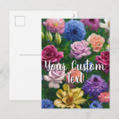 Your Text Mixed Flowers 11 Springtime Template シーズンポストカード (正面/裏面)