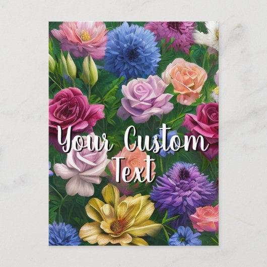 Your Text Mixed Flowers 11 Springtime Template シーズンポストカード (正面)