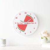 Your Text Name Kitchn Clock with Fresh Sykeron ラージ壁時計 (ホーム)