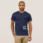 Your Text Navy Blue Mens Bella+キャンバスショートスリーブ Tシャツ (正面フル)