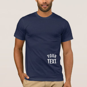 Your Text Navy Blue Mens Bella+キャンバスショートスリーブ Tシャツ