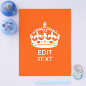 Your Text on 保 Calm Crown Orange(静かなクラウンオレンジのテキスト) チラシ (シングル)