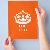 Your Text on 保 Calm Crown Orange(静かなクラウンオレンジのテキスト) チラシ (手)