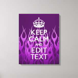 Your text on 保 Calm on Purple Racing Flames キャンバスプリント