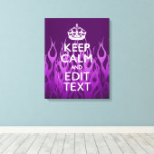 Your text on 保 Calm on  Purple Racing Flames キャンバスプリント (インサイチュ (ウッドフロア))