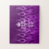 Your text on 保 Calm on  Purple Racing Flames ジグソーパズル (縦)