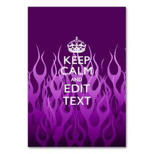 Your text on 保 Calm on  Purple Racing Flames テーブルナンバー