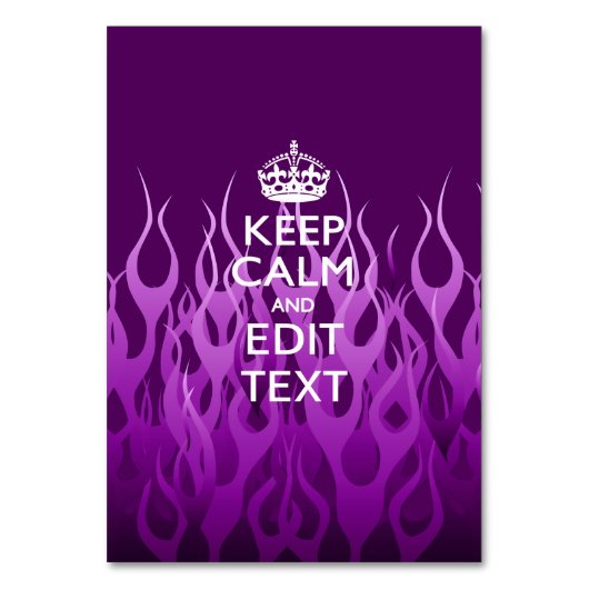 Your text on 保 Calm on  Purple Racing Flames テーブルナンバー (正面)