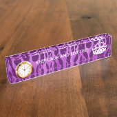 Your text on 保 Calm on  Purple Racing Flames デスクネームプレート (側面)