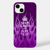 Your text on 保 Calm on Purple Racing Flames Case-Mate iPhoneケース (裏面)