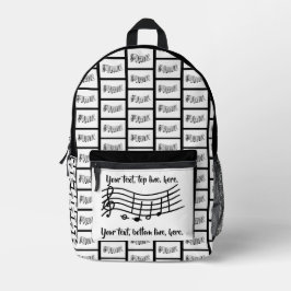 Your text on custom music notes backpacks. プリントバックパック