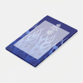 Your Text on Keep Calm on Blue Racing Flames ポストイット (アングル)