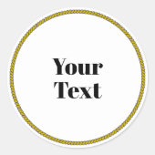 Your Text Template, white circle, black text, ラウンドシール (正面)