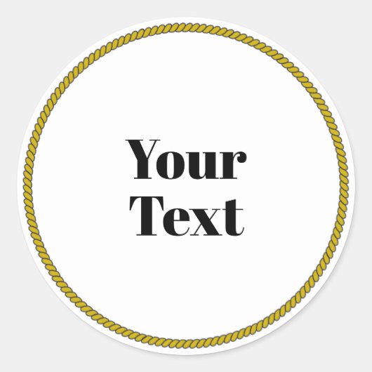 Your Text Template, white circle, black text, ラウンドシール (正面)