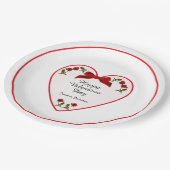 Your Text Valentines Day - Red Rosesフローラ写真 ペーパープレート (アングル)