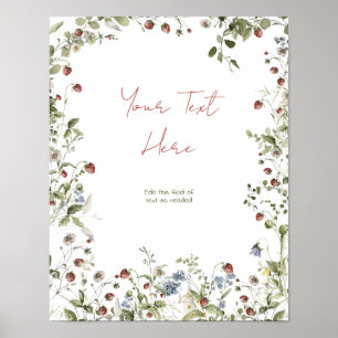 Your Text Wildflower Water Colorベビーシャワー ポスター