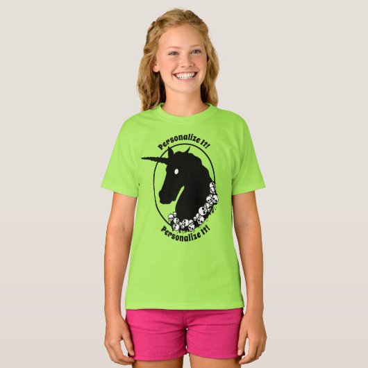 YOUR TEXT ZOMBIE Unicorn Tシャツ (正面フル)