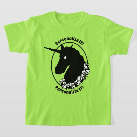 YOUR TEXT ZOMBIE Unicorn Tシャツ (レイダウン)