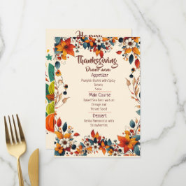 YOUR THANKSGIVING DINNER WITH A CUSTOMIZED MENU メニュー